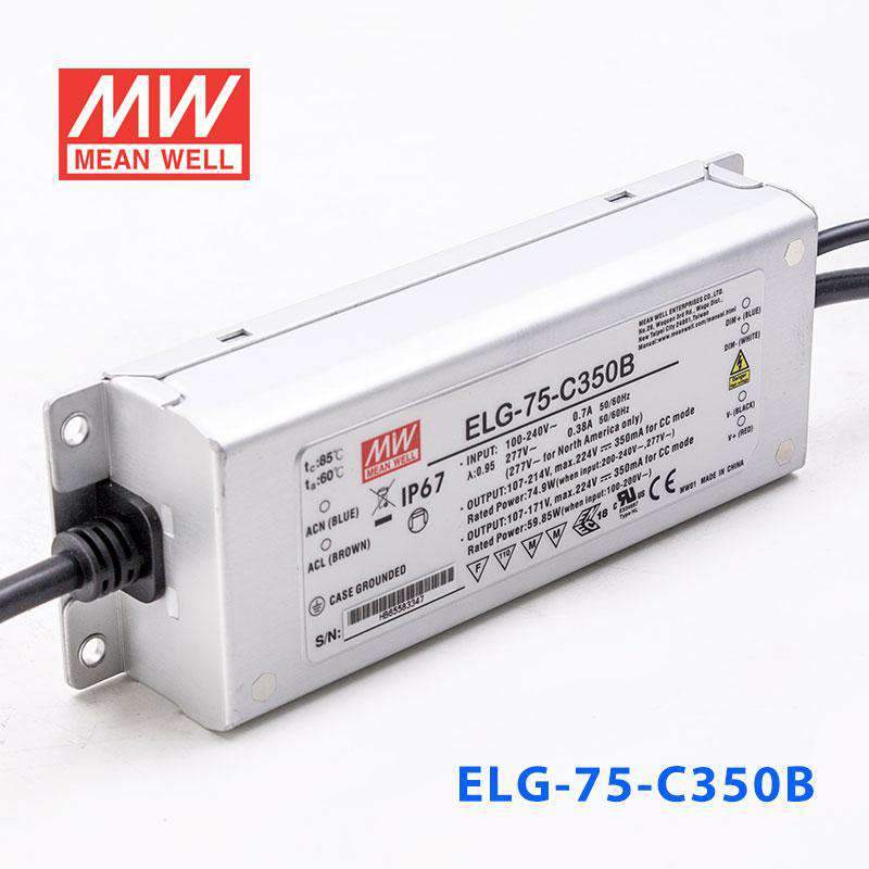 Mean Well ELG - 75 - C350B Power Supply 75W 350mA - Dimmable - ELG - 75 - C350B - powersupplymall.com