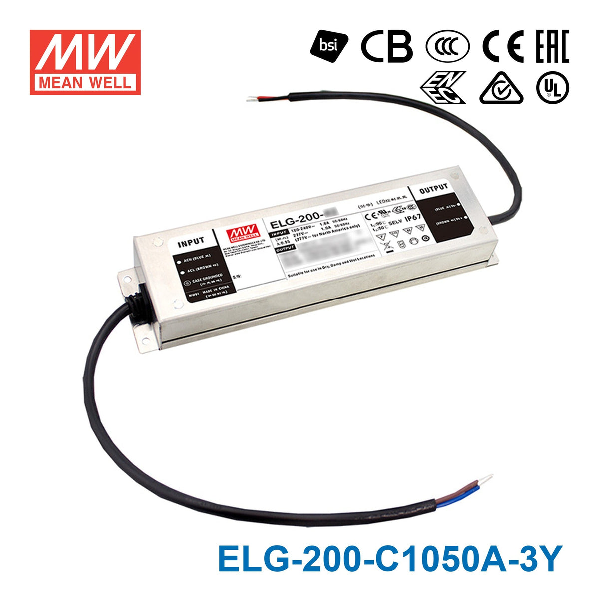 Mean Well ELG Series LED Power Supply 1050mA (75~240W) - - powersupplymall.com
