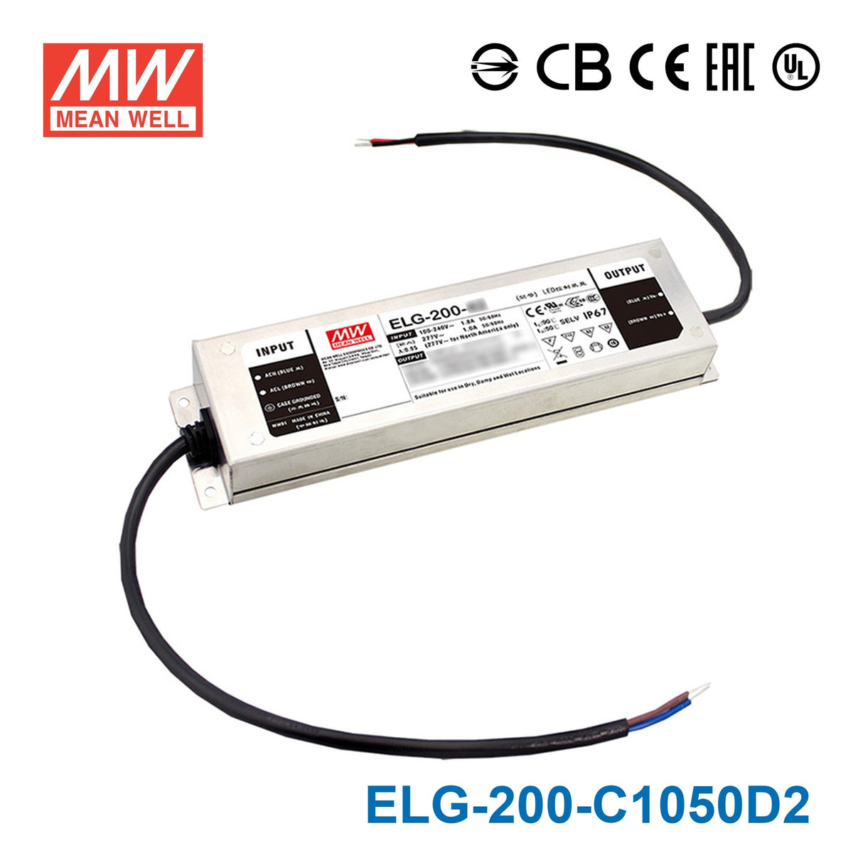 Mean Well ELG Series LED Power Supply 1050mA (75~240W) - - powersupplymall.com