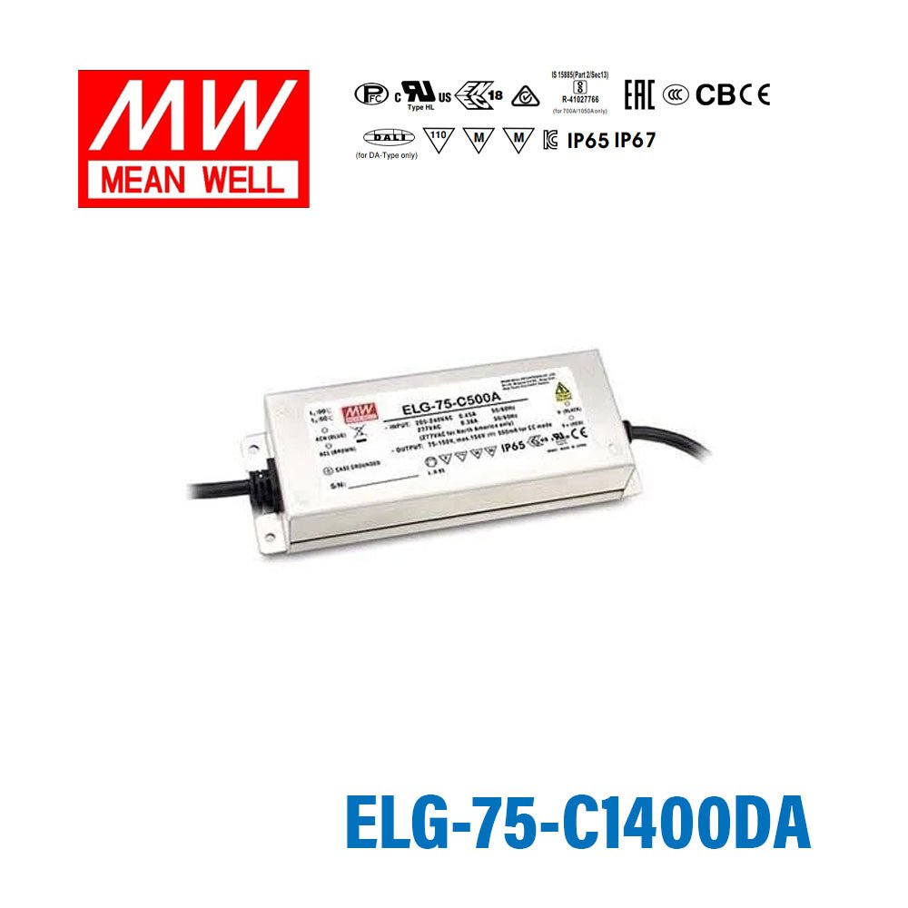 Mean Well ELG Series LED Power Supply 1400mA (75~300W) - - powersupplymall.com
