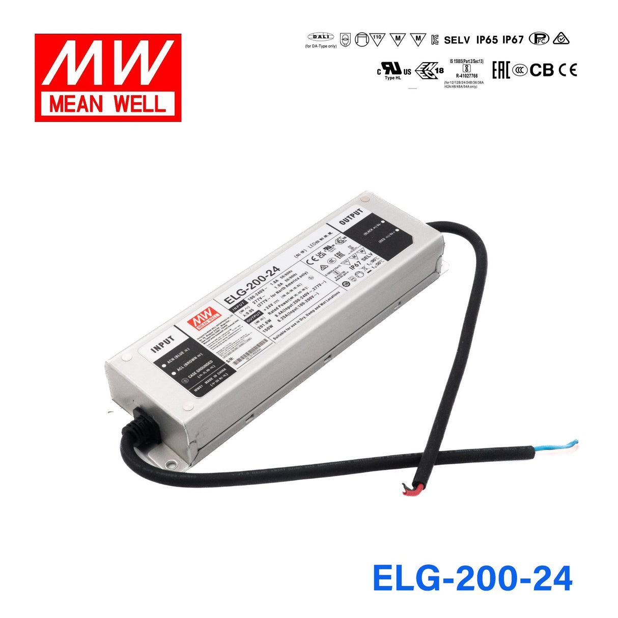 Mean Well ELG Series LED Power Supply 24V (75~300W) - - powersupplymall.com