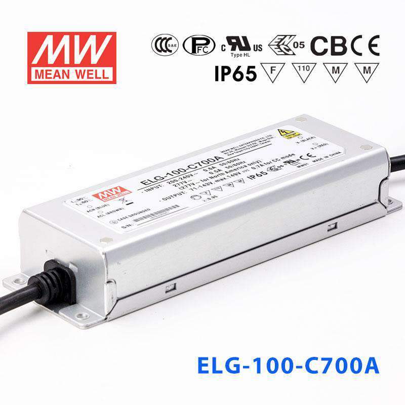 Mean Well ELG Series LED Power Supply 700mA (75~240W) - - powersupplymall.com