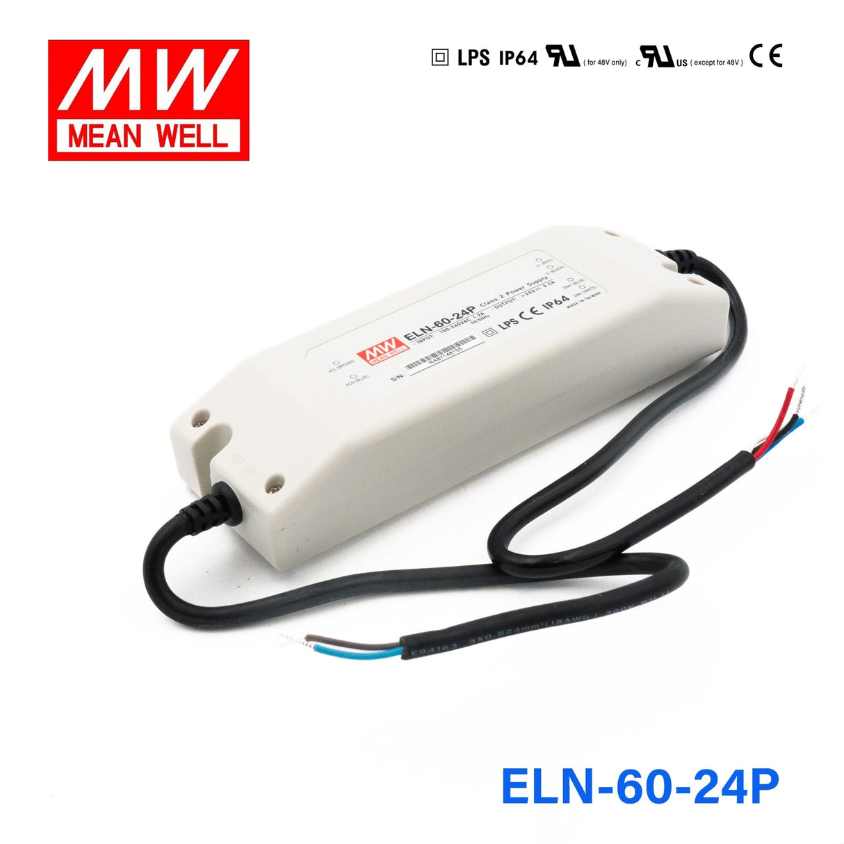 Mean Well ELN - 60 - 24P LED Power Supply 60W - ELN - 60 - 24P - powersupplymall.com