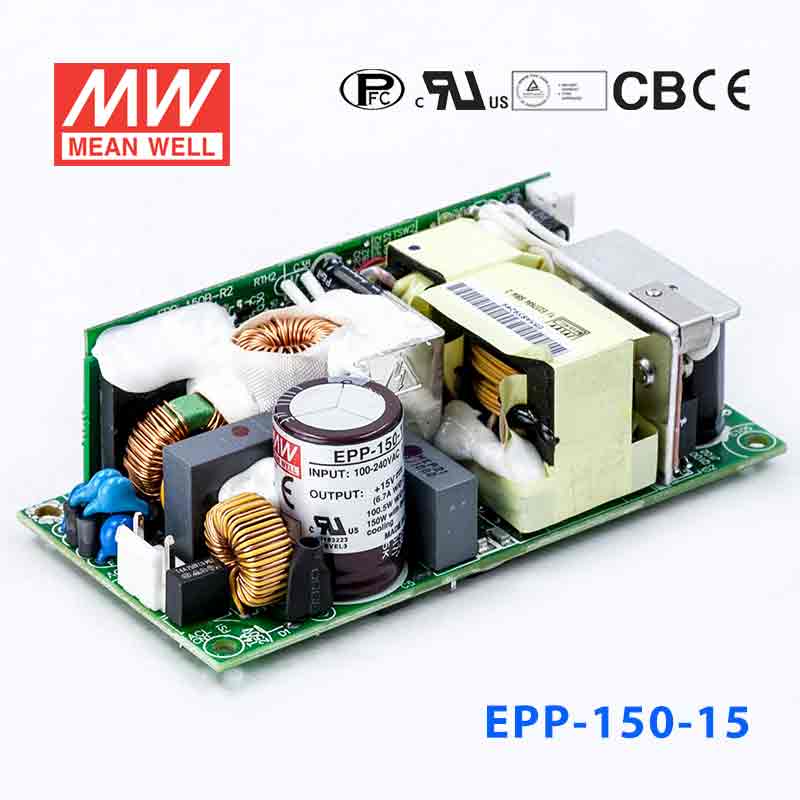 Mean Well EPP - 150 - 15 Power Supply 100W 15V - EPP - 150 - 15 - powersupplymall.com