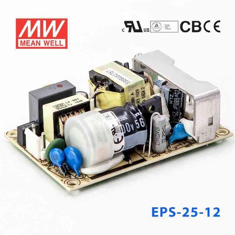 Mean Well EPS - 25 - 12 Power Supply 25W 12V - EPS - 25 - 12 - powersupplymall.com