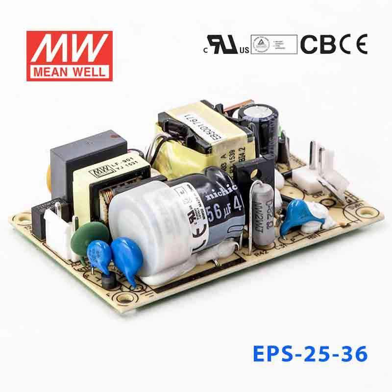 Mean Well EPS - 25 - 36 Power Supply 25W 36V - EPS - 25 - 36 - powersupplymall.com