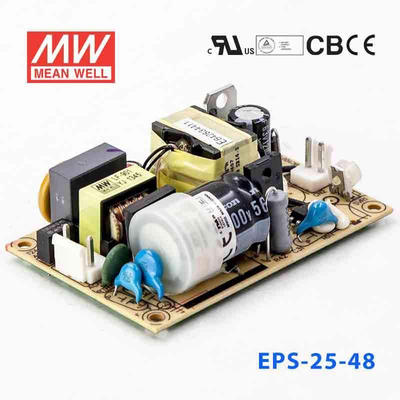 Mean Well EPS - 25 - 48 Power Supply 25W 48V - EPS - 25 - 48 - powersupplymall.com