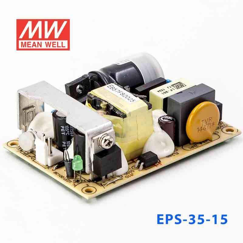 Mean Well EPS - 35 - 15 Power Supply 36W 15V - EPS - 35 - 15 - powersupplymall.com