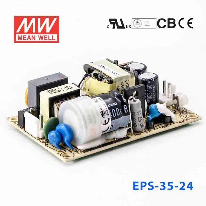 Mean Well EPS - 35 - 24 Power Supply 36W 24V - EPS - 35 - 24 - powersupplymall.com