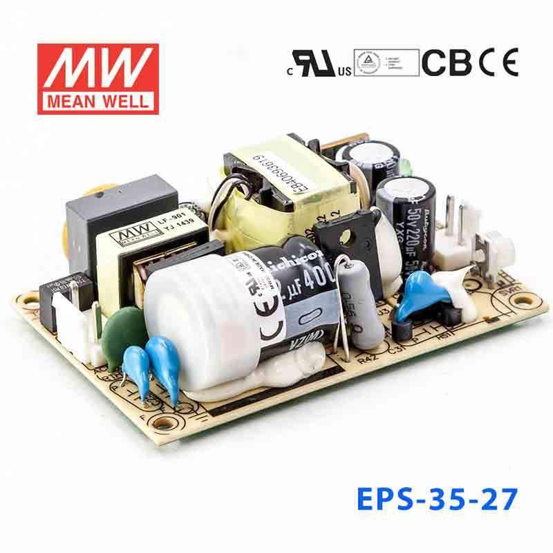 Mean Well EPS - 35 - 27 Power Supply 35W 27V - EPS - 35 - 27 - powersupplymall.com