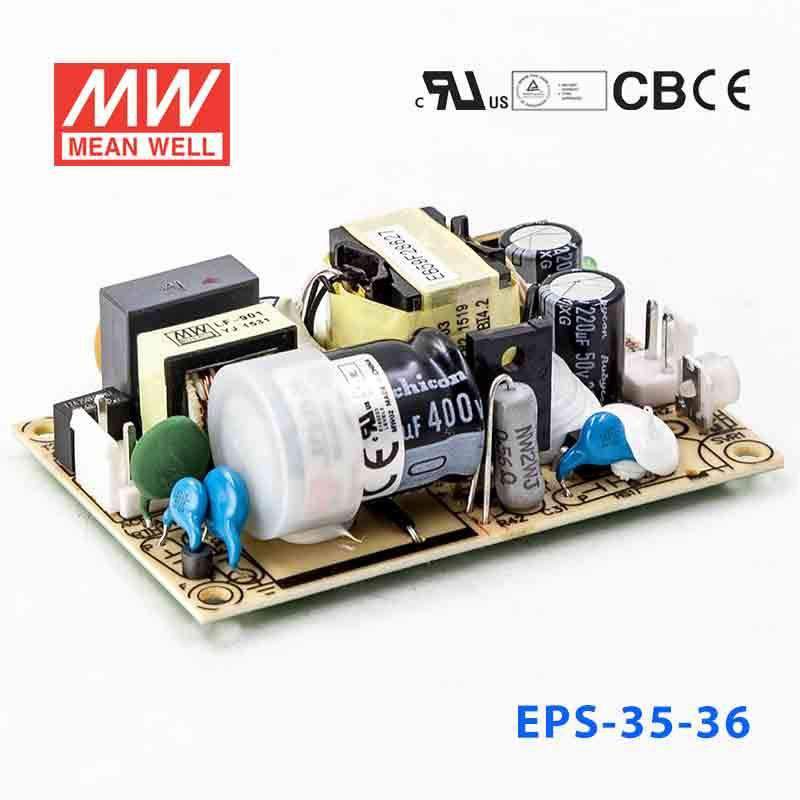 Mean Well EPS - 35 - 36 Power Supply 36W 36V - EPS - 35 - 36 - powersupplymall.com