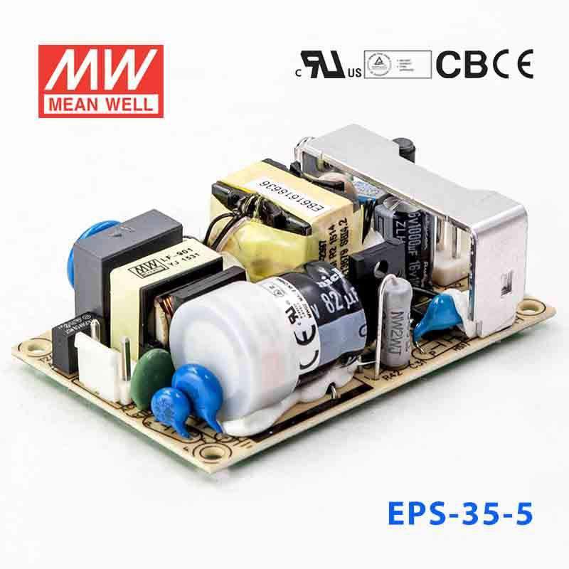 Mean Well EPS - 35 - 5 Power Supply 30W 5V - EPS - 35 - 5 - powersupplymall.com