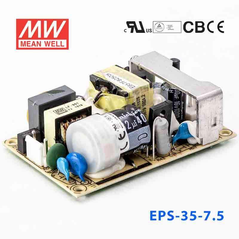 Mean Well EPS - 35 - 7.5 Power Supply 35W 7.5V - EPS - 35 - 7.5 - powersupplymall.com