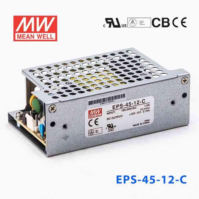 Mean Well EPS - 45 - 12 - C Power Supply 45W 12V - EPS - 45 - 12 - C - powersupplymall.com