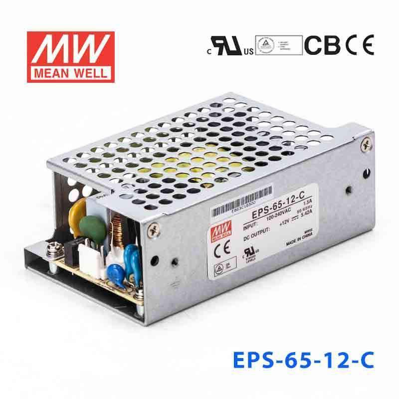 Mean Well EPS - 65 - 12 - C Power Supply 65W 12V - EPS - 65 - 12 - C - powersupplymall.com