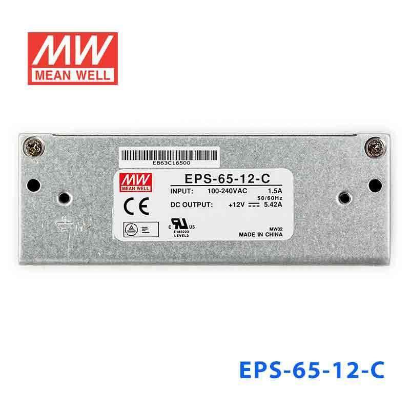 Mean Well EPS - 65 - 12 - C Power Supply 65W 12V - EPS - 65 - 12 - C - powersupplymall.com