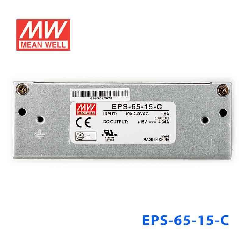 Mean Well EPS - 65 - 15 - C Power Supply 65W 15V - EPS - 65 - 15 - C - powersupplymall.com