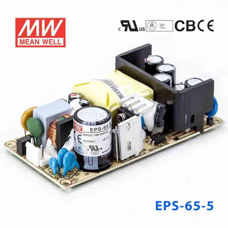 Mean Well EPS - 65 - 5 Power Supply 55W 5V - EPS - 65 - 5 - powersupplymall.com