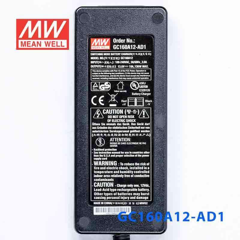 Mean Well GC160A12 - AD1 Portable Chargers 136W 13.6V 10A - Green Adaptor - GC160A12 - AD1 - powersupplymall.com
