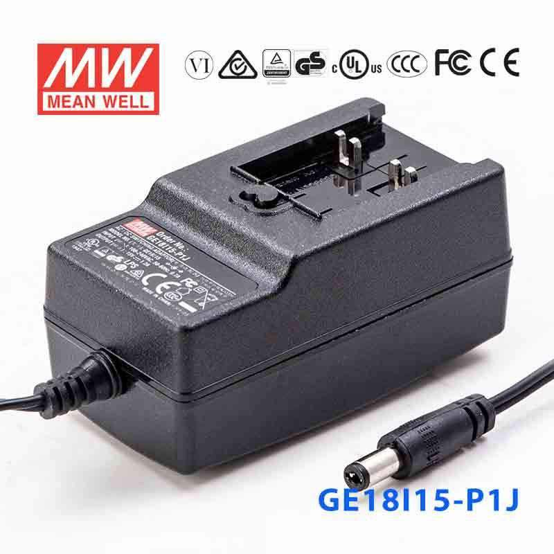 Mean Well GE18I15 - P1J Power Supply 18W 15V - GE18I15 - P1J - powersupplymall.com
