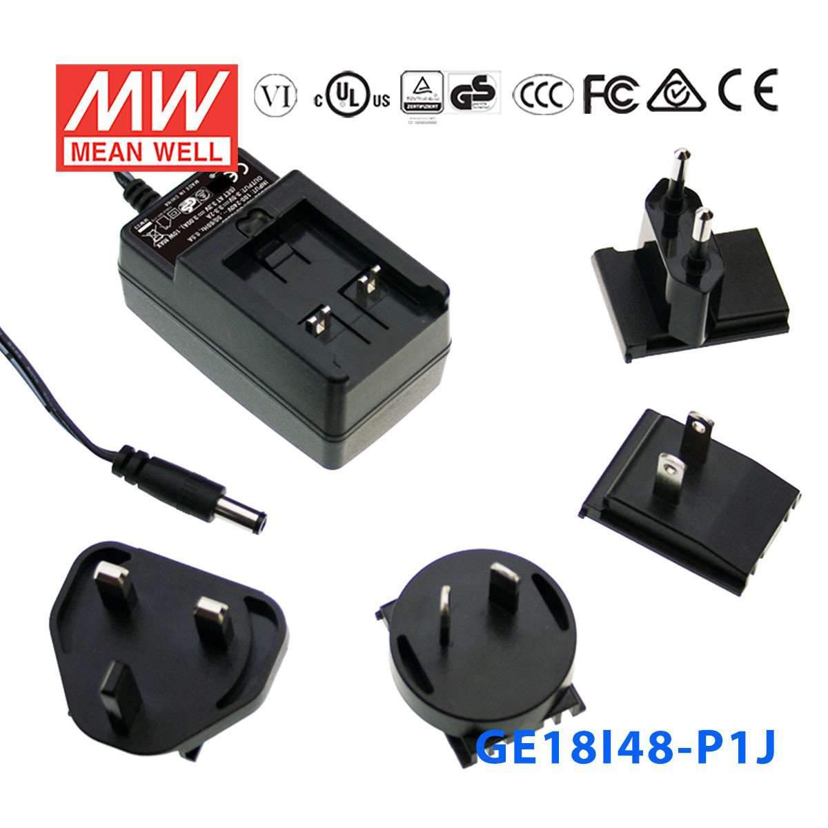 Mean Well GE18I48 - P1J Power Supply 18W 48V - GE18I48 - P1J - powersupplymall.com