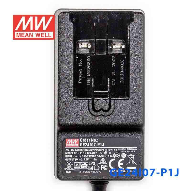 Mean Well GE24I07 - P1J Power Supply 15W 7.5V - GE24I07 - P1J - powersupplymall.com