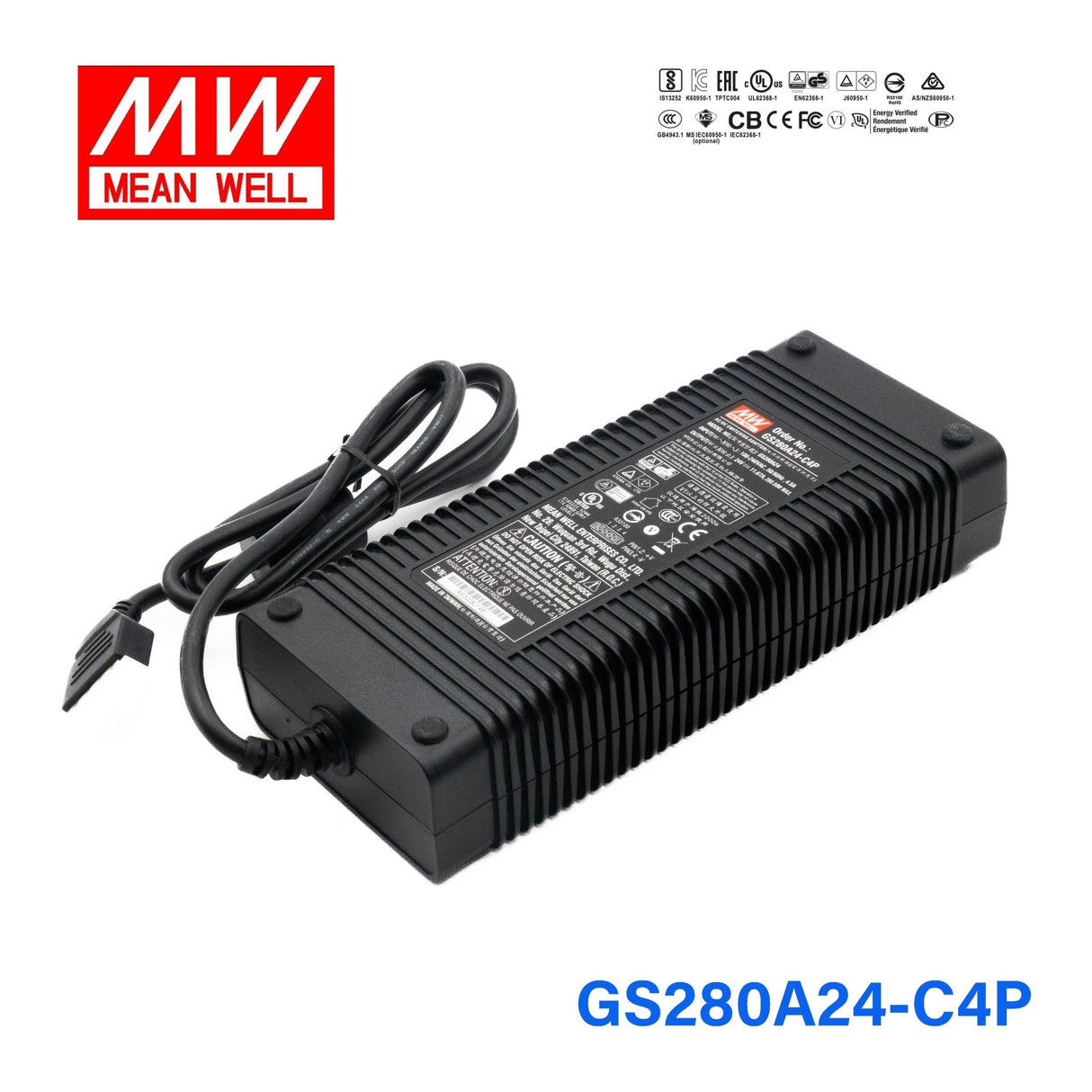Mean Well GS280A24 - C4P Switching Power Adaptor - GS280A24 - C4P - powersupplymall.com