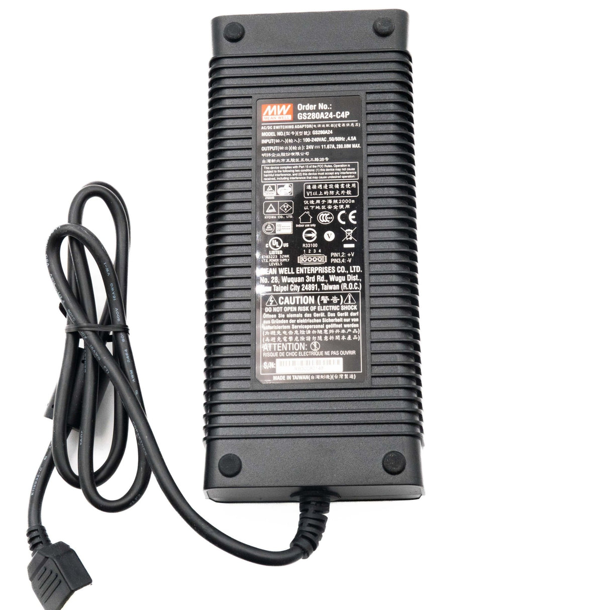 Mean Well GS280A24 - C4P Switching Power Adaptor - GS280A24 - C4P - powersupplymall.com