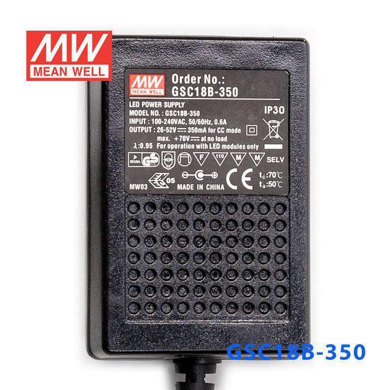 Mean Well GSC18B - 350 Power Supply 18W 350A - GSC18B - 350 - powersupplymall.com