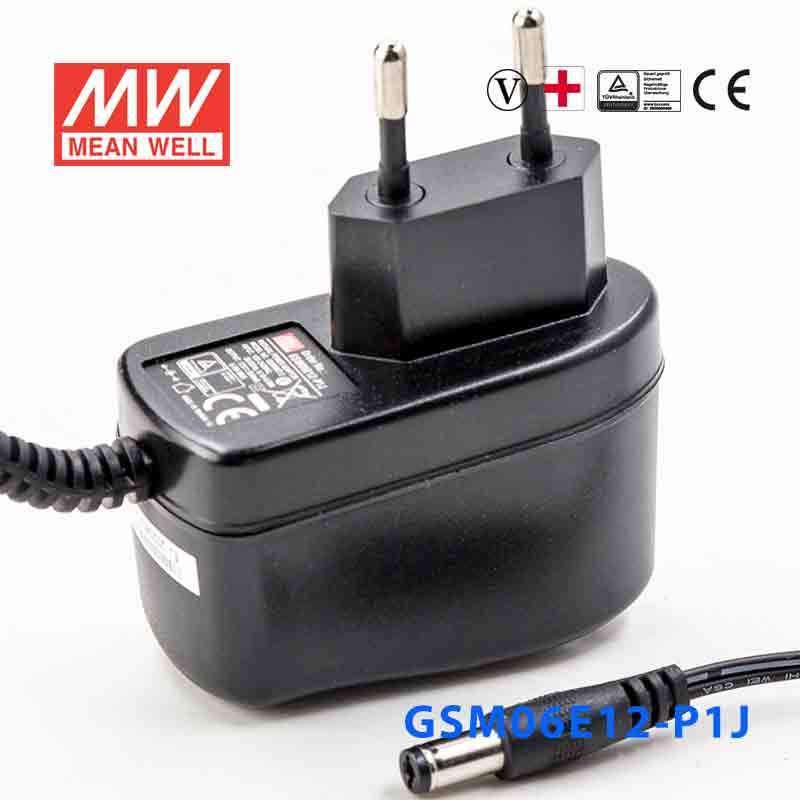 Mean Well GSM06E12 - P1J Power Supply 06W 12V - GSM06E12 - P1J - powersupplymall.com