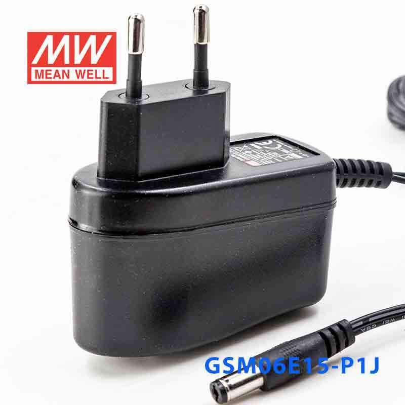 Mean Well GSM06E15-P1J Power Supply 06W 15V 400mA - GSM06E15-P1J - powersupplymall.com