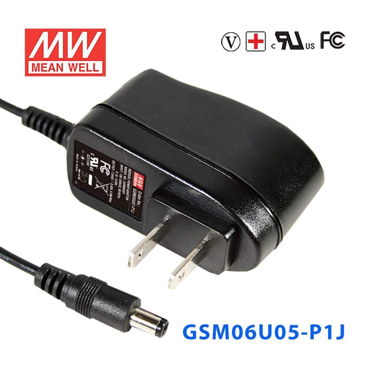 Mean Well GSM06U05 - P1J Power Supply 06W 5V - GSM06U05 - P1J - powersupplymall.com