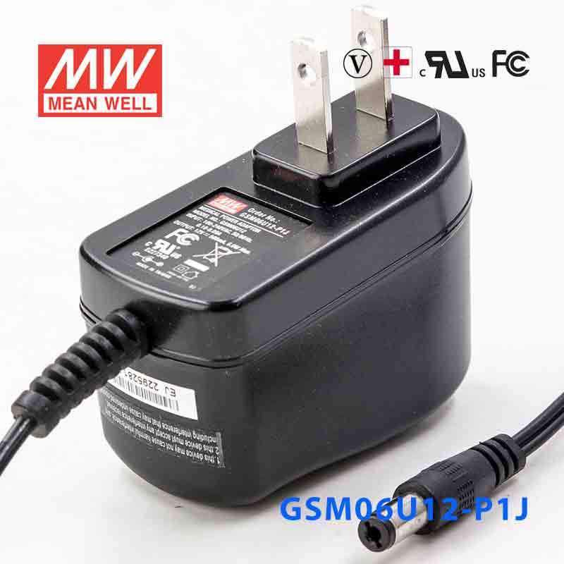 Mean Well GSM06U12 - P1J Power Supply 06W 12V - GSM06U12 - P1J - powersupplymall.com