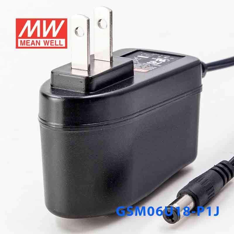 Mean Well GSM06U18 - P1J Power Supply 06W 18V - GSM06U18 - P1J - powersupplymall.com