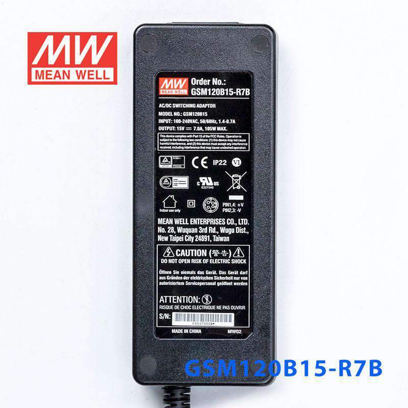 Mean Well GSM120B15 - R7B Power Supply 105W 15V - GSM120B15 - R7B - powersupplymall.com