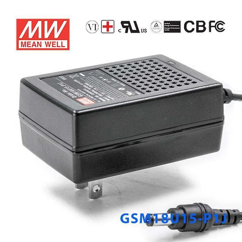 Mean Well GSM12U15 - P1J Power Supply 12W 15V - GSM12U15 - P1J - powersupplymall.com