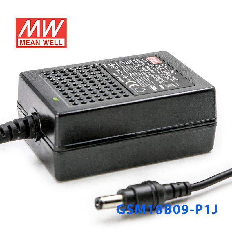 Mean Well GSM18B09 - P1J Power Supply 18W 9V - GSM18B09 - P1J - powersupplymall.com