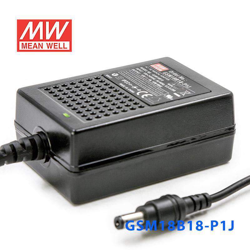 Mean Well GSM18B18 - P1J Power Supply 18W 18V - GSM18B18 - P1J - powersupplymall.com