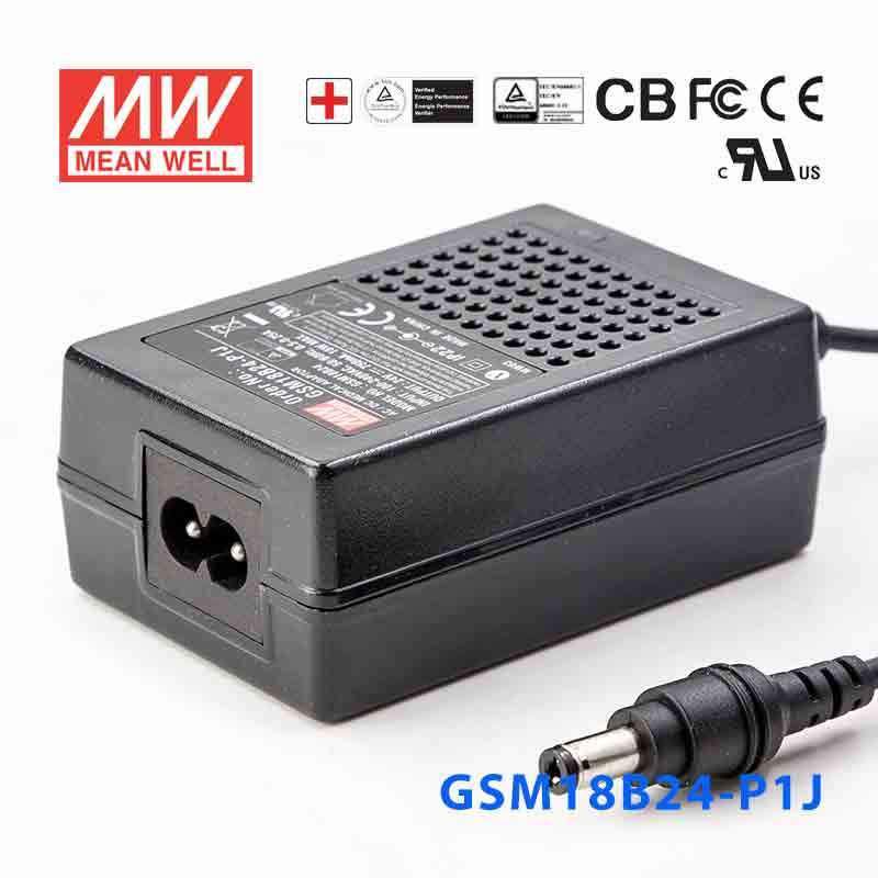 Mean Well GSM18B24 - P1J Power Supply 18W 24V - GSM18B24 - P1J - powersupplymall.com