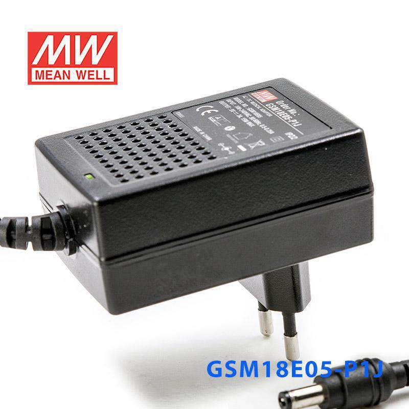 Mean Well GSM18E05 - P1J Power Supply 15W 5V - GSM18E05 - P1J - powersupplymall.com