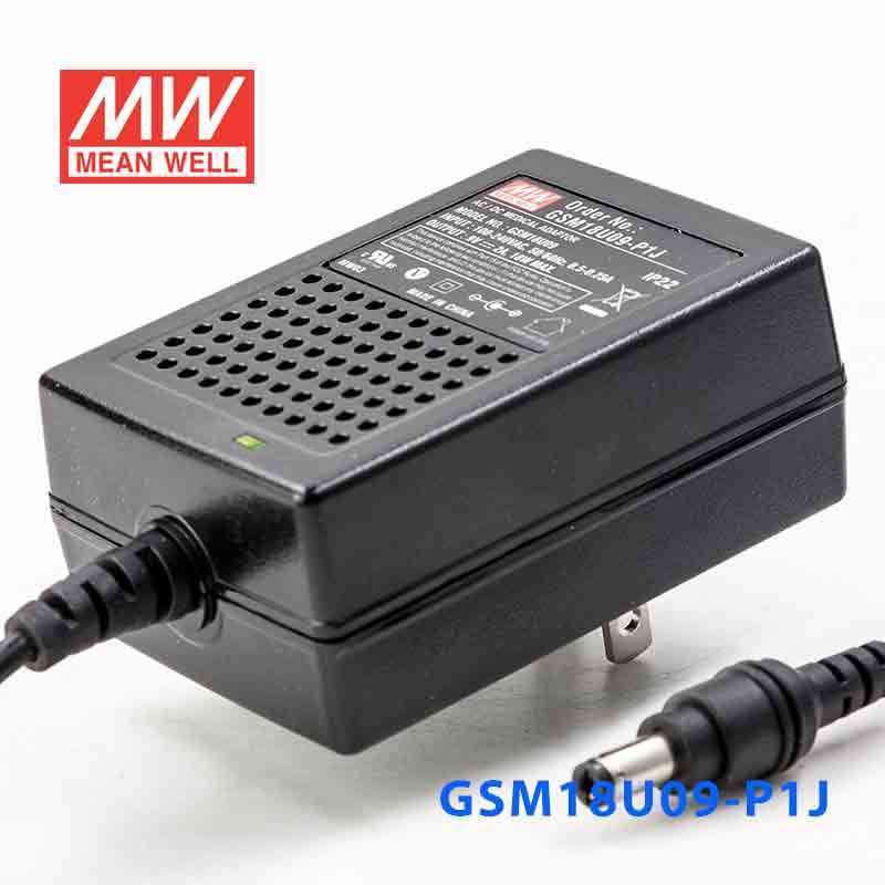 Mean Well GSM18U09 - P1J Power Supply 18W 9V - GSM18U09 - P1J - powersupplymall.com