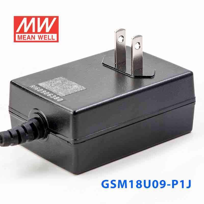 Mean Well GSM18U09 - P1J Power Supply 18W 9V - GSM18U09 - P1J - powersupplymall.com