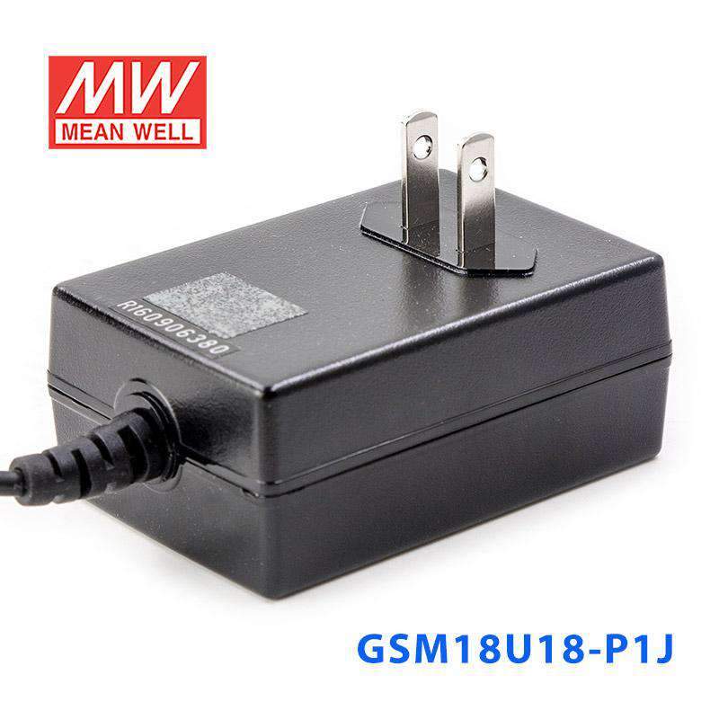 Mean Well GSM18U18 - P1J Power Supply 18W 18V - GSM18U18 - P1J - powersupplymall.com
