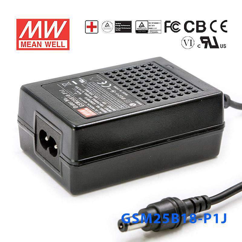 Mean Well GSM25B18 - P1J Power Supply 25W 18V - GSM25B18 - P1J - powersupplymall.com