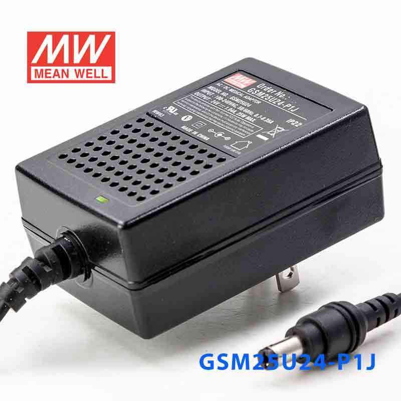 Mean Well GSM25U24 - P1J Power Supply 25W 24V - GSM25U24 - P1J - powersupplymall.com