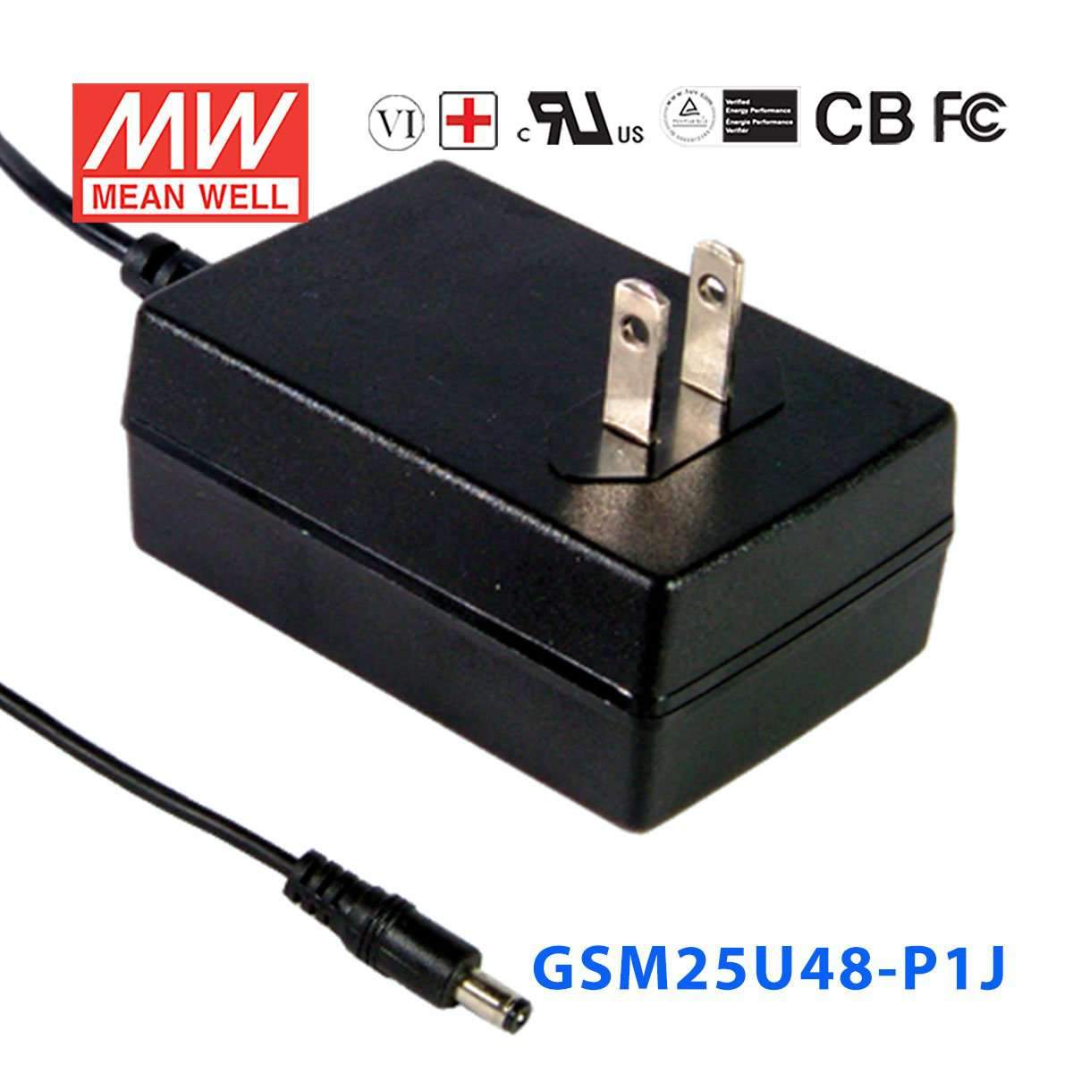 Mean Well GSM25U48 - P1J Power Supply 25W 48V - GSM25U48 - P1J - powersupplymall.com
