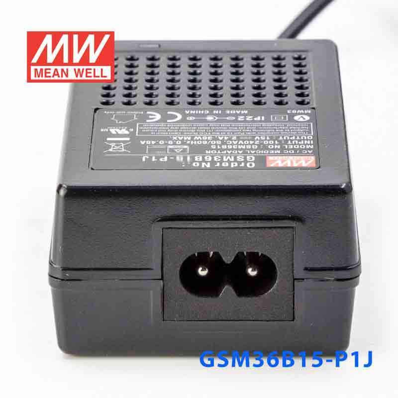 Mean Well GSM36B15 - P1J Power Supply 36W 15V - GSM36B15 - P1J - powersupplymall.com