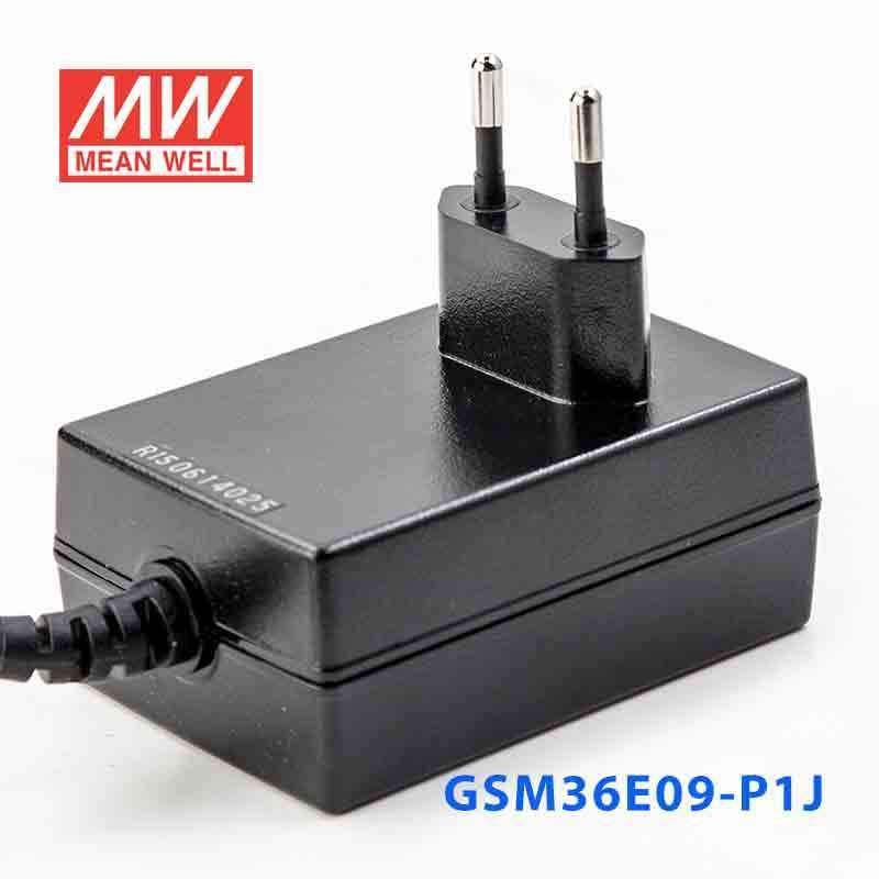Mean Well GSM36E09 - P1J Power Supply 36W 9V - GSM36E09 - P1J - powersupplymall.com