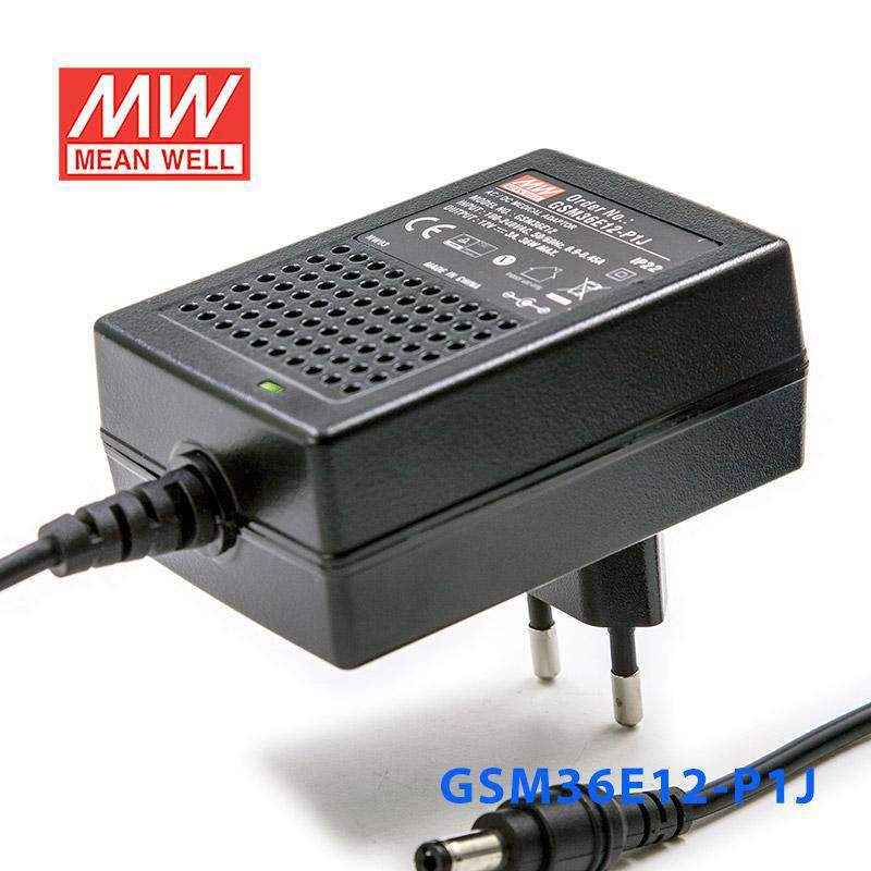 Mean Well GSM36E12 - P1J Power Supply 36W12V - GSM36E12 - P1J - powersupplymall.com