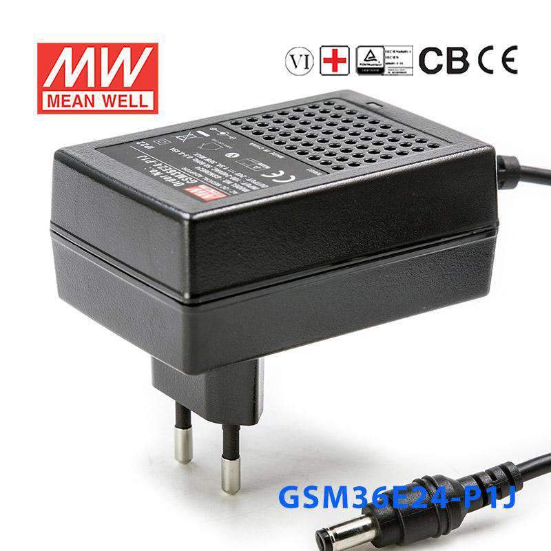 Mean Well GSM36E24 - P1J Power Supply 36W 24V - GSM36E24 - P1J - powersupplymall.com